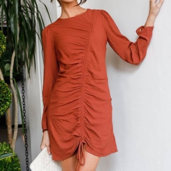 CHIC DOLLZ Textured Asymmetric Front Lace Tie Drap - Picture 7 of 7